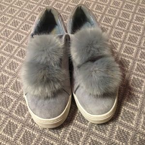 Grey Sam Edelman Pom Pom Sneakers